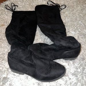 Over the knee black boots